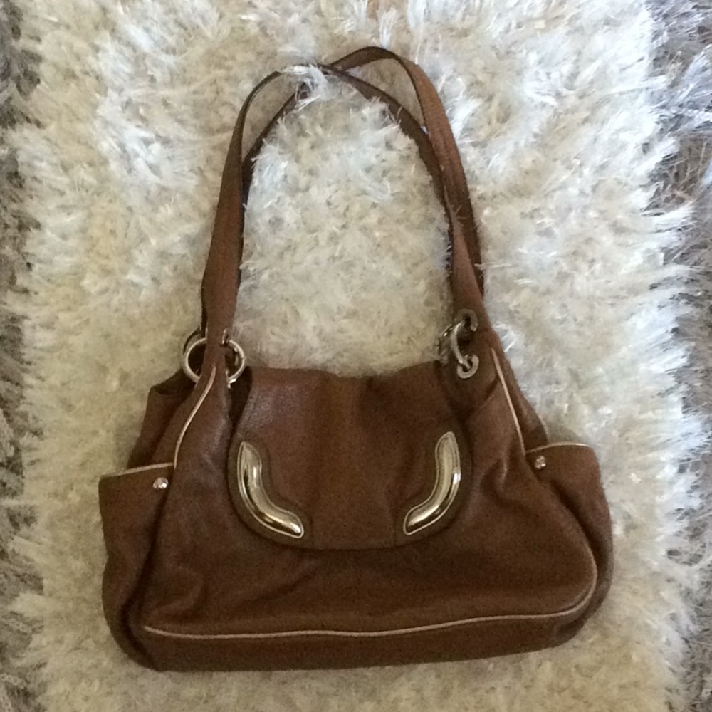 Genuine Leather Brown/Tan B. Makowsky Shoulder Bag